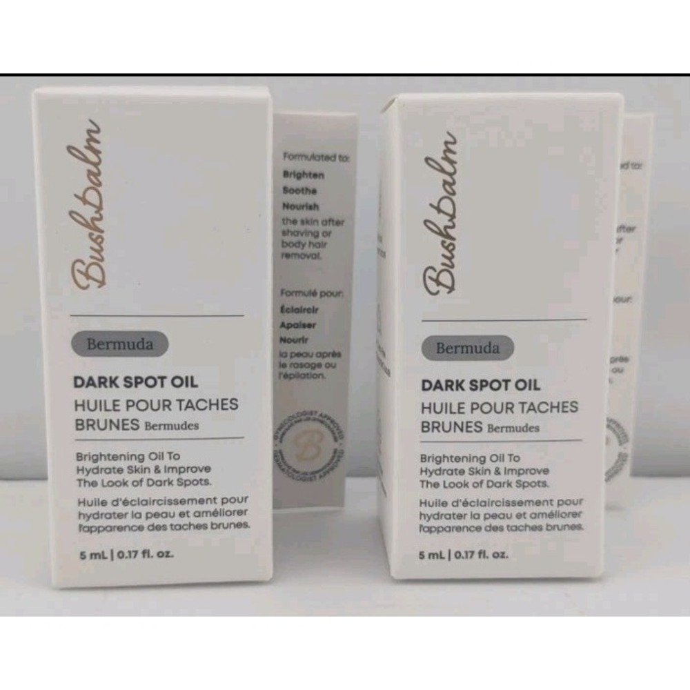 2 BushBalm Bermuda Dark Spot Oil Brighten 0.17 Oz 5 mL Mini Travel SZ